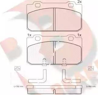 R Brake RB0632 - Комплект спирачно феродо, дискови спирачки vvparts.bg