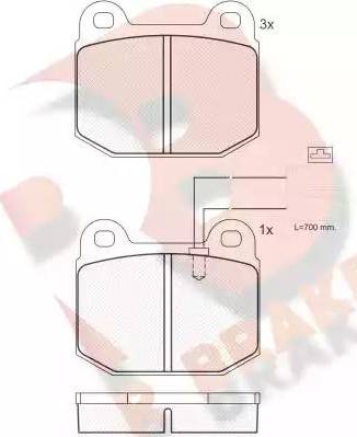 R Brake RB0627 - Комплект спирачно феродо, дискови спирачки vvparts.bg