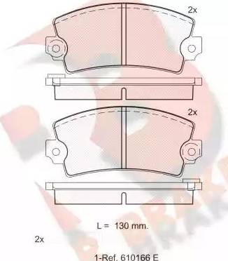 R Brake RB0101-066 - Комплект спирачно феродо, дискови спирачки vvparts.bg