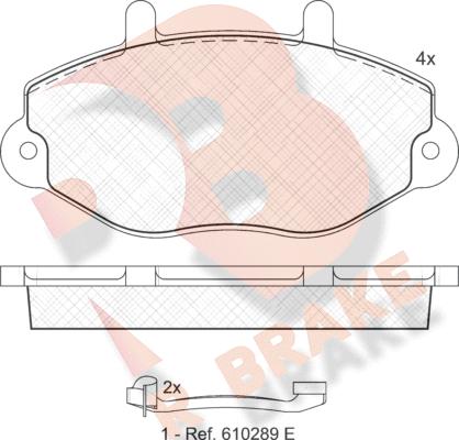 R Brake RB0897-203 - Комплект спирачно феродо, дискови спирачки vvparts.bg