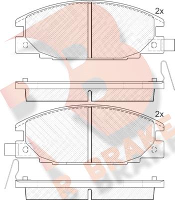 R Brake RB0854 - Комплект спирачно феродо, дискови спирачки vvparts.bg