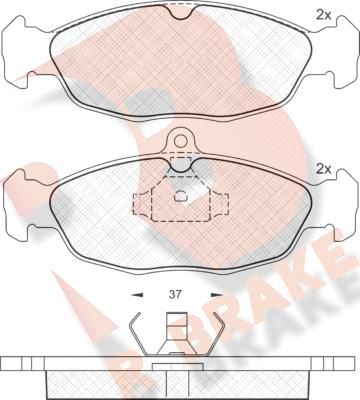 R Brake RB0858 - Комплект спирачно феродо, дискови спирачки vvparts.bg