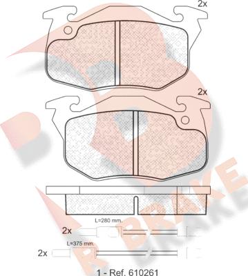 R Brake RB0864 - Комплект спирачно феродо, дискови спирачки vvparts.bg