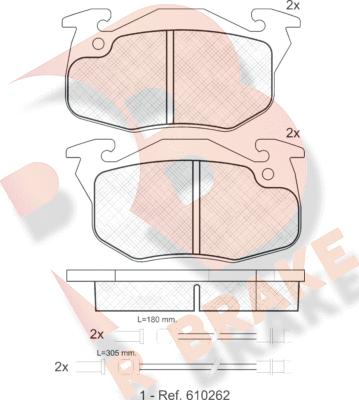 R Brake RB0866 - Комплект спирачно феродо, дискови спирачки vvparts.bg