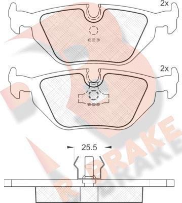 R Brake RB0802 - Комплект спирачно феродо, дискови спирачки vvparts.bg