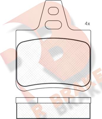 R Brake RB0812 - Комплект спирачно феродо, дискови спирачки vvparts.bg