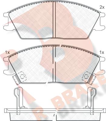 R Brake RB0887 - Комплект спирачно феродо, дискови спирачки vvparts.bg