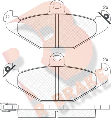 R Brake RB0874 - Комплект спирачно феродо, дискови спирачки vvparts.bg