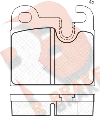 R Brake RB0302 - Комплект спирачно феродо, дискови спирачки vvparts.bg