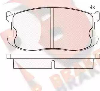 R Brake RB0336 - Комплект спирачно феродо, дискови спирачки vvparts.bg