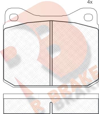 R Brake RB0327 - Комплект спирачно феродо, дискови спирачки vvparts.bg