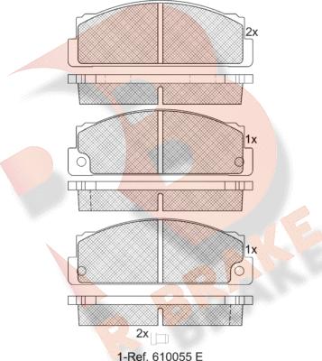 R Brake RB0240 - Комплект спирачно феродо, дискови спирачки vvparts.bg