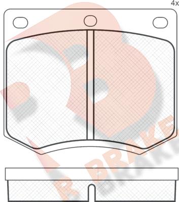 R Brake RB0255 - Комплект спирачно феродо, дискови спирачки vvparts.bg