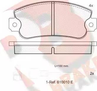 R Brake RB0251 - Комплект спирачно феродо, дискови спирачки vvparts.bg