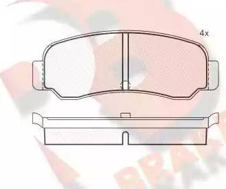 R Brake RB0274 - Комплект спирачно феродо, дискови спирачки vvparts.bg