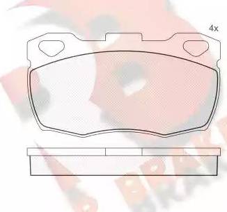 R Brake RB0799 - Комплект спирачно феродо, дискови спирачки vvparts.bg