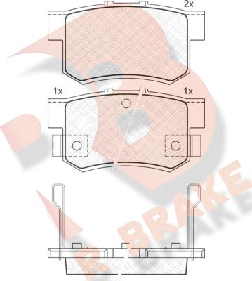 R Brake RB0798 - Комплект спирачно феродо, дискови спирачки vvparts.bg