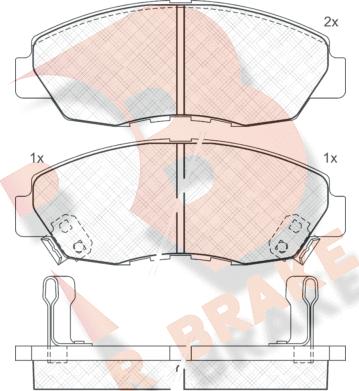 R Brake RB0797 - Комплект спирачно феродо, дискови спирачки vvparts.bg