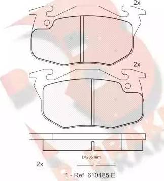 R Brake RB0746 - Комплект спирачно феродо, дискови спирачки vvparts.bg