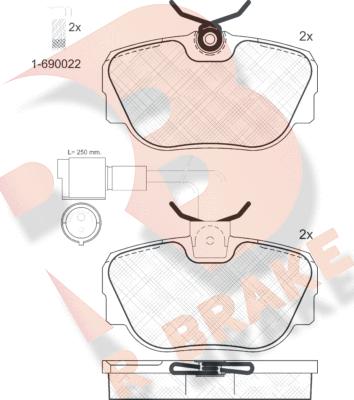 R Brake RB0766-006 - Комплект спирачно феродо, дискови спирачки vvparts.bg