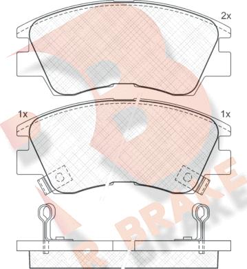 R Brake RB0701 - Комплект спирачно феродо, дискови спирачки vvparts.bg