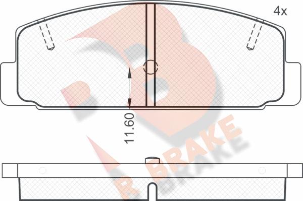 R Brake RB0785 - Комплект спирачно феродо, дискови спирачки vvparts.bg