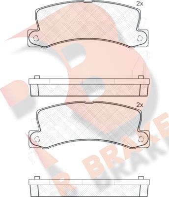 R Brake RB0734 - Комплект спирачно феродо, дискови спирачки vvparts.bg