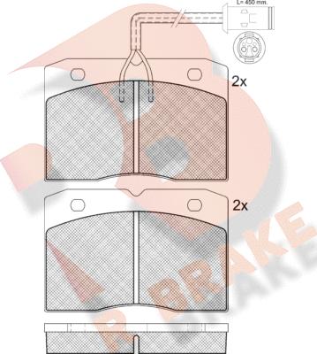 R Brake RB0730 - Комплект спирачно феродо, дискови спирачки vvparts.bg