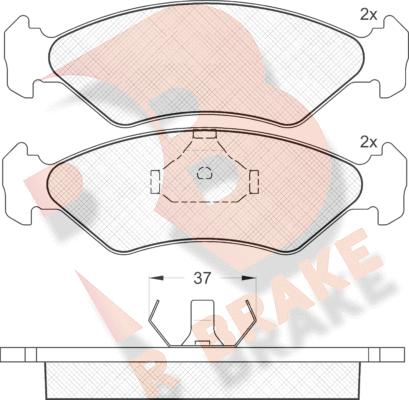 R Brake RB0776 - Комплект спирачно феродо, дискови спирачки vvparts.bg