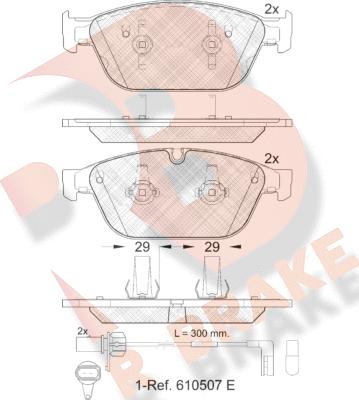 R Brake RB1994 - Комплект спирачно феродо, дискови спирачки vvparts.bg