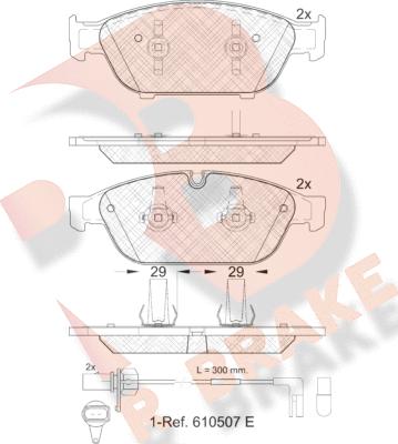 R Brake RB1993 - Комплект спирачно феродо, дискови спирачки vvparts.bg
