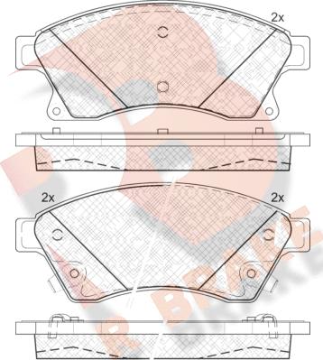 R Brake RB1942 - Комплект спирачно феродо, дискови спирачки vvparts.bg