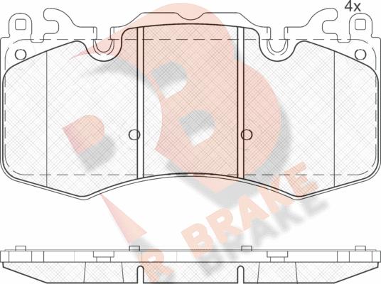 R Brake RB1956 - Комплект спирачно феродо, дискови спирачки vvparts.bg