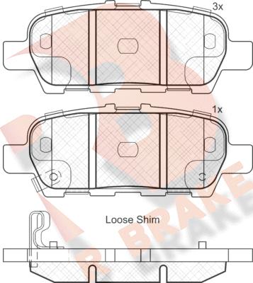 R Brake RB1901 - Комплект спирачно феродо, дискови спирачки vvparts.bg