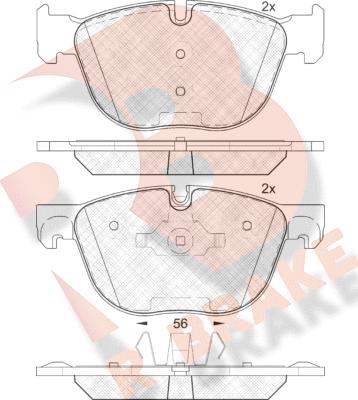 R Brake RB1919 - Комплект спирачно феродо, дискови спирачки vvparts.bg