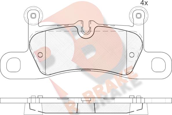 R Brake RB1987-200 - Комплект спирачно феродо, дискови спирачки vvparts.bg