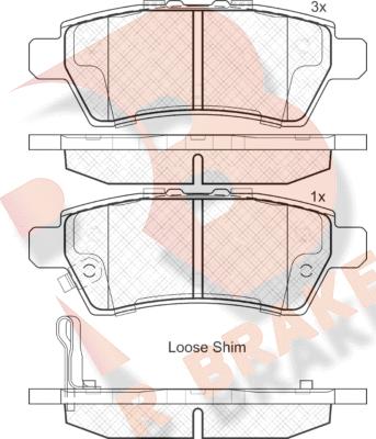 R Brake RB1934 - Комплект спирачно феродо, дискови спирачки vvparts.bg