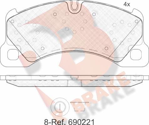 R Brake RB1921 - Комплект спирачно феродо, дискови спирачки vvparts.bg