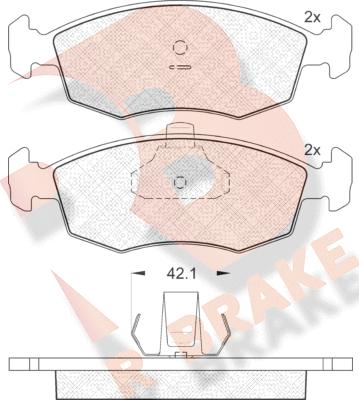 R Brake RB1441 - Комплект спирачно феродо, дискови спирачки vvparts.bg