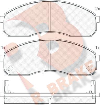 R Brake RB1455 - Комплект спирачно феродо, дискови спирачки vvparts.bg