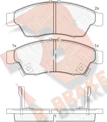 R Brake RB1453 - Комплект спирачно феродо, дискови спирачки vvparts.bg