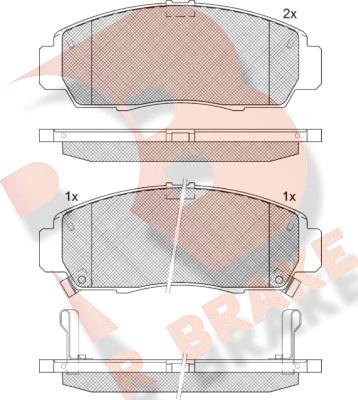 R Brake RB1543-203 - Комплект спирачно феродо, дискови спирачки vvparts.bg