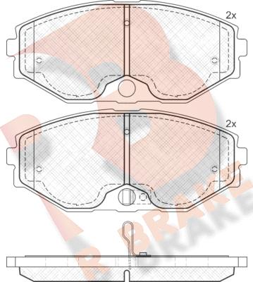 R Brake RB1568 - Комплект спирачно феродо, дискови спирачки vvparts.bg