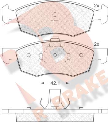 R Brake RB1508 - Комплект спирачно феродо, дискови спирачки vvparts.bg