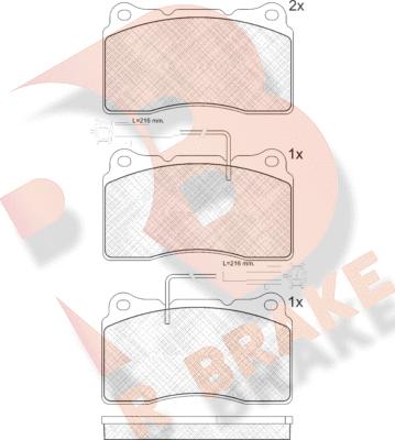 R Brake RB1515 - Комплект спирачно феродо, дискови спирачки vvparts.bg