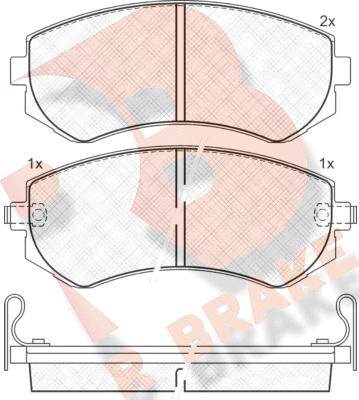 R Brake RB1517 - Комплект спирачно феродо, дискови спирачки vvparts.bg