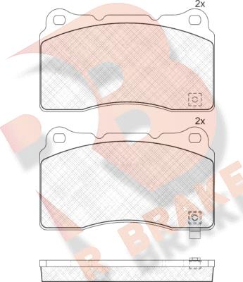 R Brake RB1585 - Комплект спирачно феродо, дискови спирачки vvparts.bg