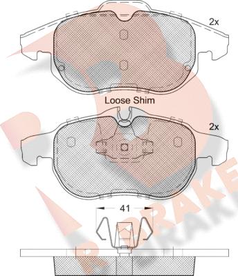 R Brake RB1536-400 - Комплект спирачно феродо, дискови спирачки vvparts.bg