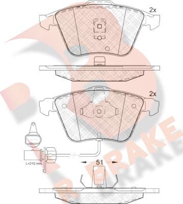 R Brake RB1531 - Комплект спирачно феродо, дискови спирачки vvparts.bg