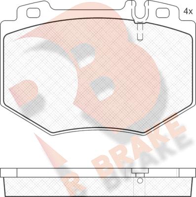R Brake RB1538 - Комплект спирачно феродо, дискови спирачки vvparts.bg